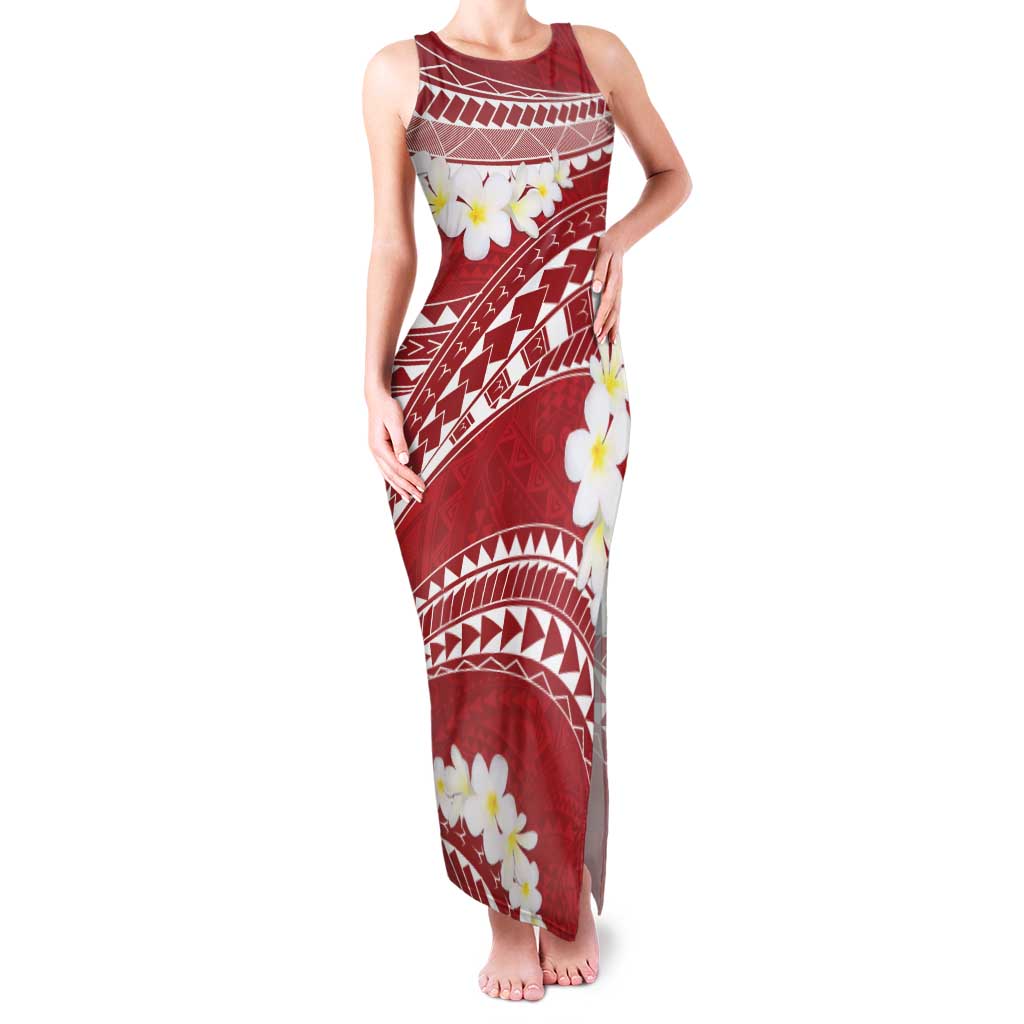 Polynesian Vintage Floral Family Matching Tank Maxi Dress and Hawaiian Shirt Scarlet Motifs - Polynesian Pride
