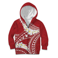 Polynesian Vintage Floral Kid Hoodie Scarlet Motifs - Polynesian Pride
