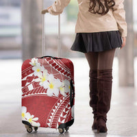 Polynesian Vintage Floral Luggage Cover Scarlet Motifs - Polynesian Pride