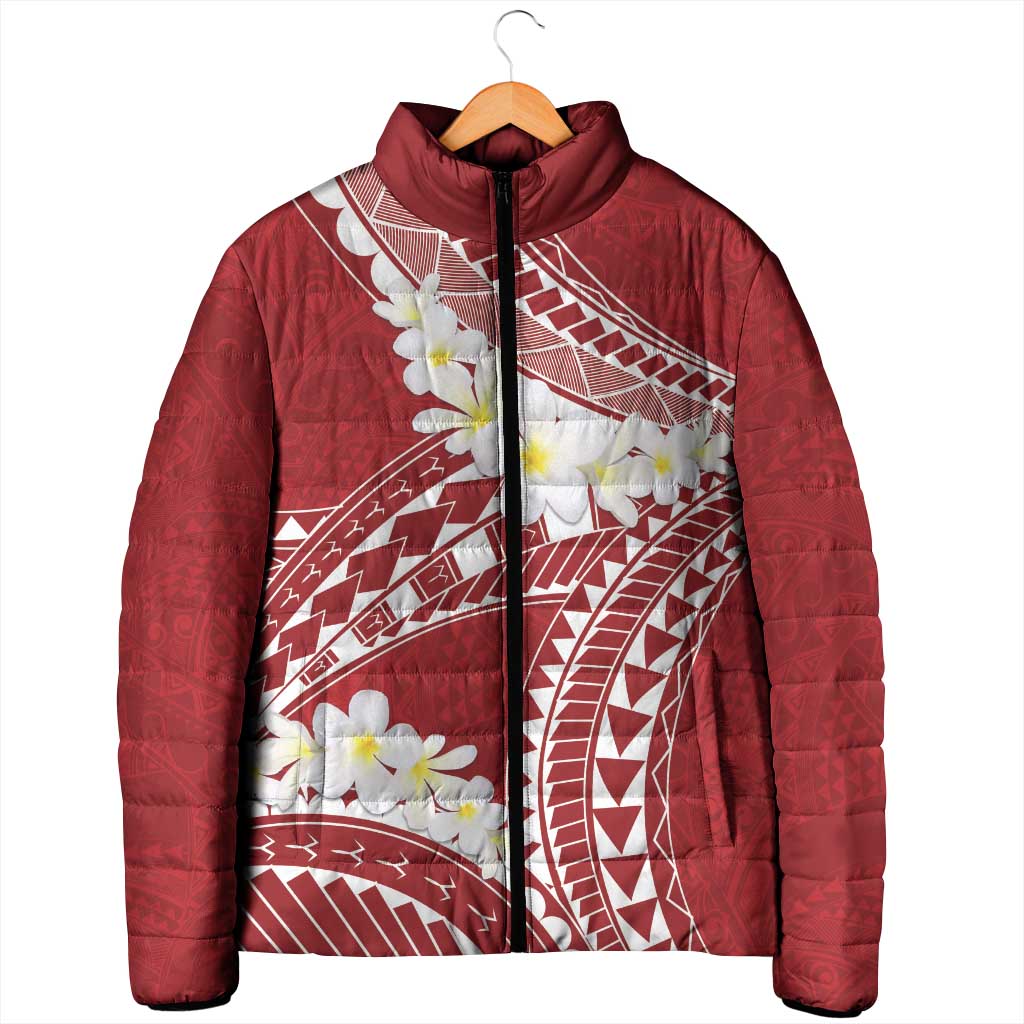 Polynesian Vintage Floral Padded Jacket Scarlet Motifs - Polynesian Pride