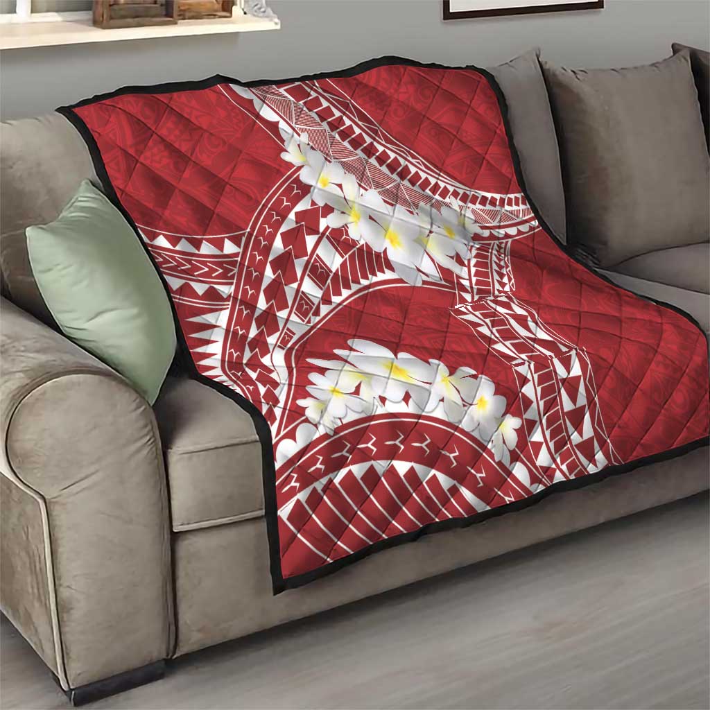 Polynesian Vintage Floral Quilt Scarlet Motifs - Polynesian Pride