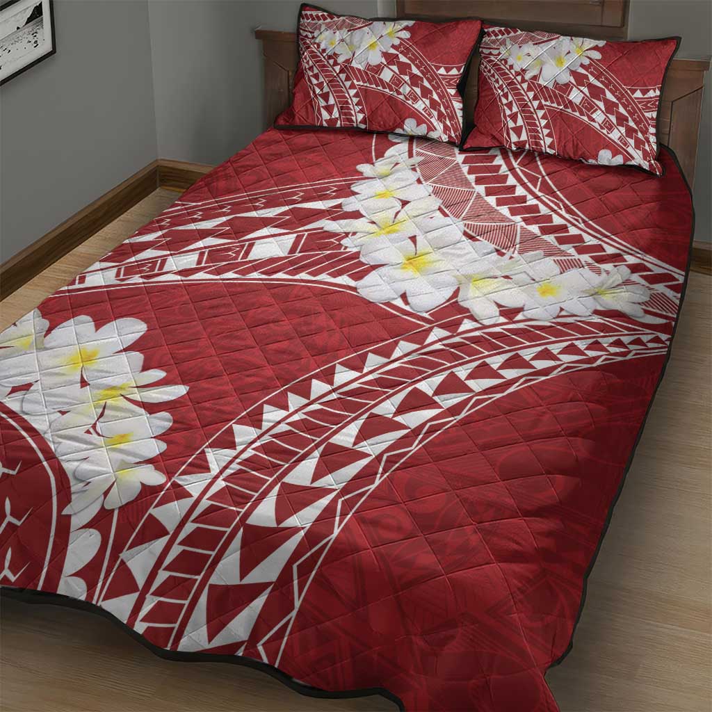 Polynesian Vintage Floral Quilt Bed Set Scarlet Motifs - Polynesian Pride