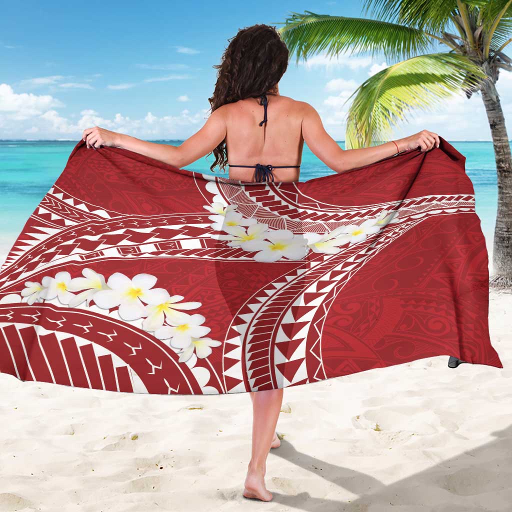 Polynesian Vintage Floral Sarong Scarlet Motifs - Polynesian Pride