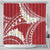 Polynesian Vintage Floral Shower Curtain Scarlet Motifs - Polynesian Pride