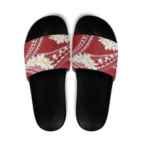 Polynesian Vintage Floral Slide Sandals Scarlet Motifs - Polynesian Pride