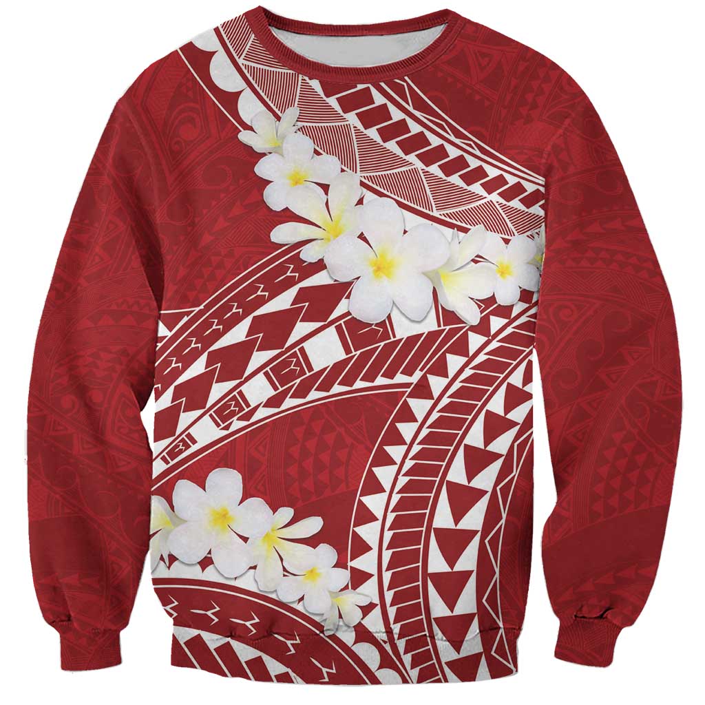 Polynesian Vintage Floral Sweatshirt Scarlet Motifs - Polynesian Pride