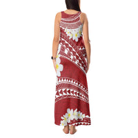 Polynesian Vintage Floral Tank Maxi Dress Scarlet Motifs - Polynesian Pride