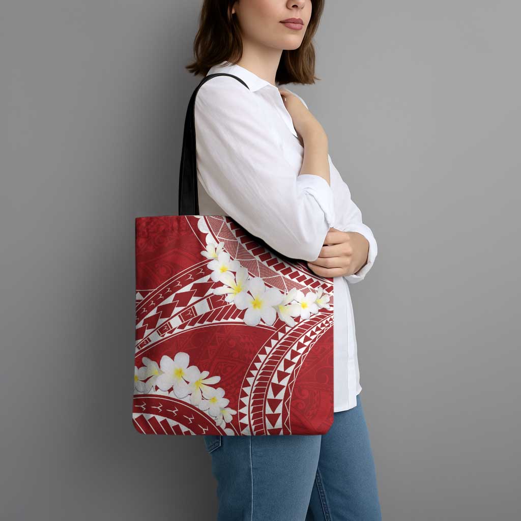 Polynesian Vintage Floral Tote Bag Scarlet Motifs - Polynesian Pride