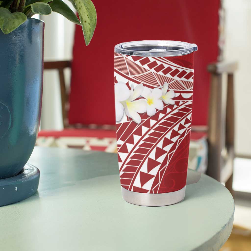 Polynesian Vintage Floral Tumbler Cup Scarlet Motifs - Polynesian Pride