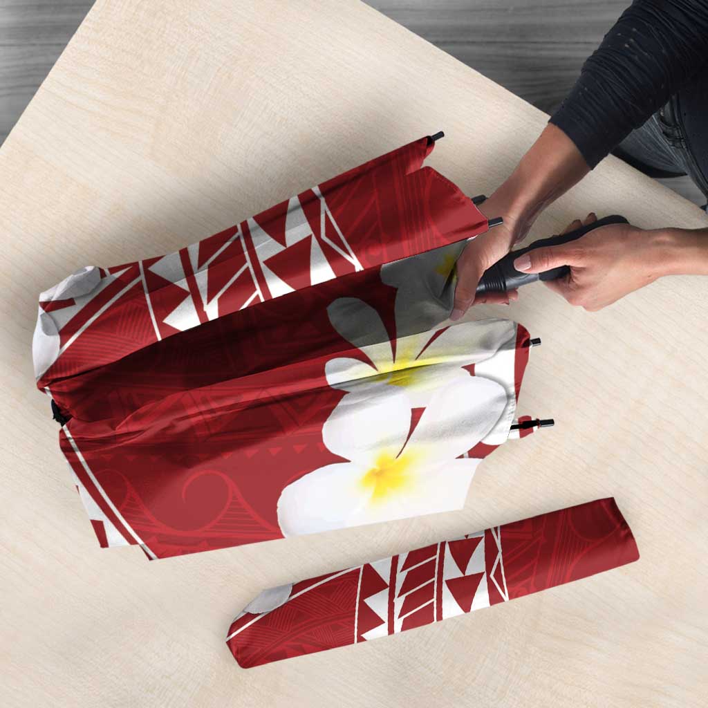 Polynesian Vintage Floral Umbrella Scarlet Motifs - Polynesian Pride