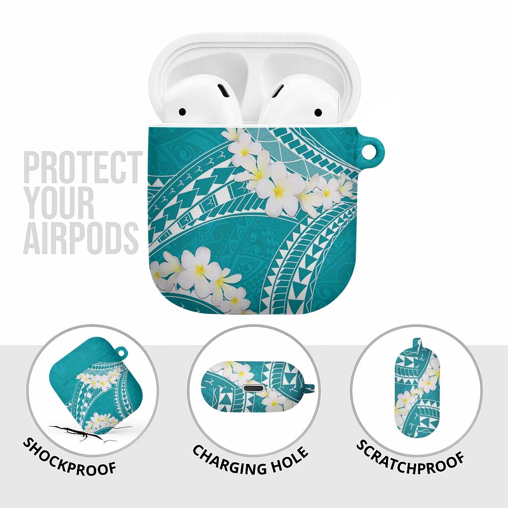 Polynesian Vintage Floral AirPods Case Teal Motifs - Polynesian Pride