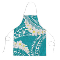 Polynesian Vintage Floral Apron Teal Motifs - Polynesian Pride