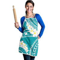 Polynesian Vintage Floral Apron Teal Motifs - Polynesian Pride