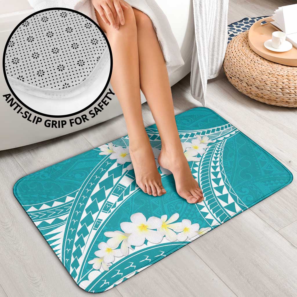 Polynesian Vintage Floral Bathroom Set Teal Motifs - Polynesian Pride