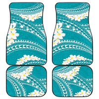 Polynesian Vintage Floral Car Mats Teal Motifs - Polynesian Pride