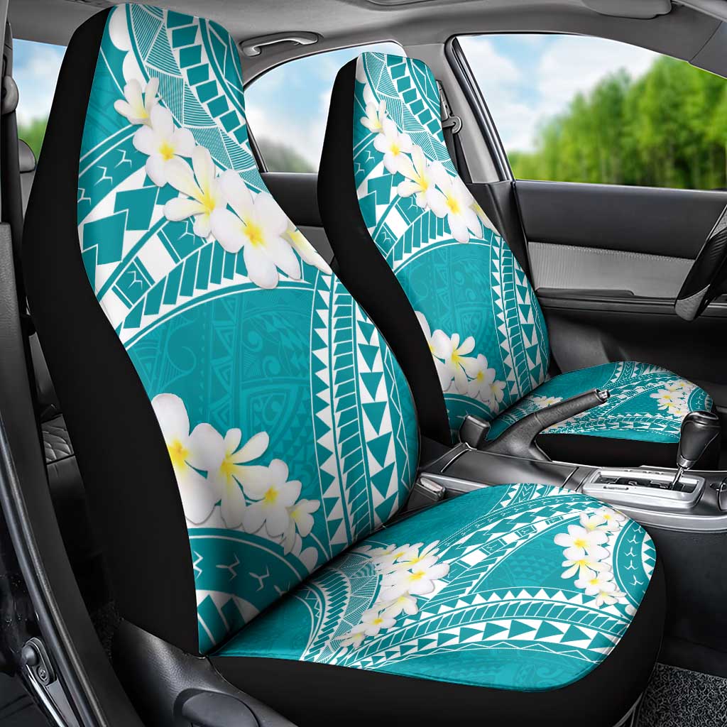 Polynesian Vintage Floral Car Seat Cover Teal Motifs LT7 - Polynesian Pride