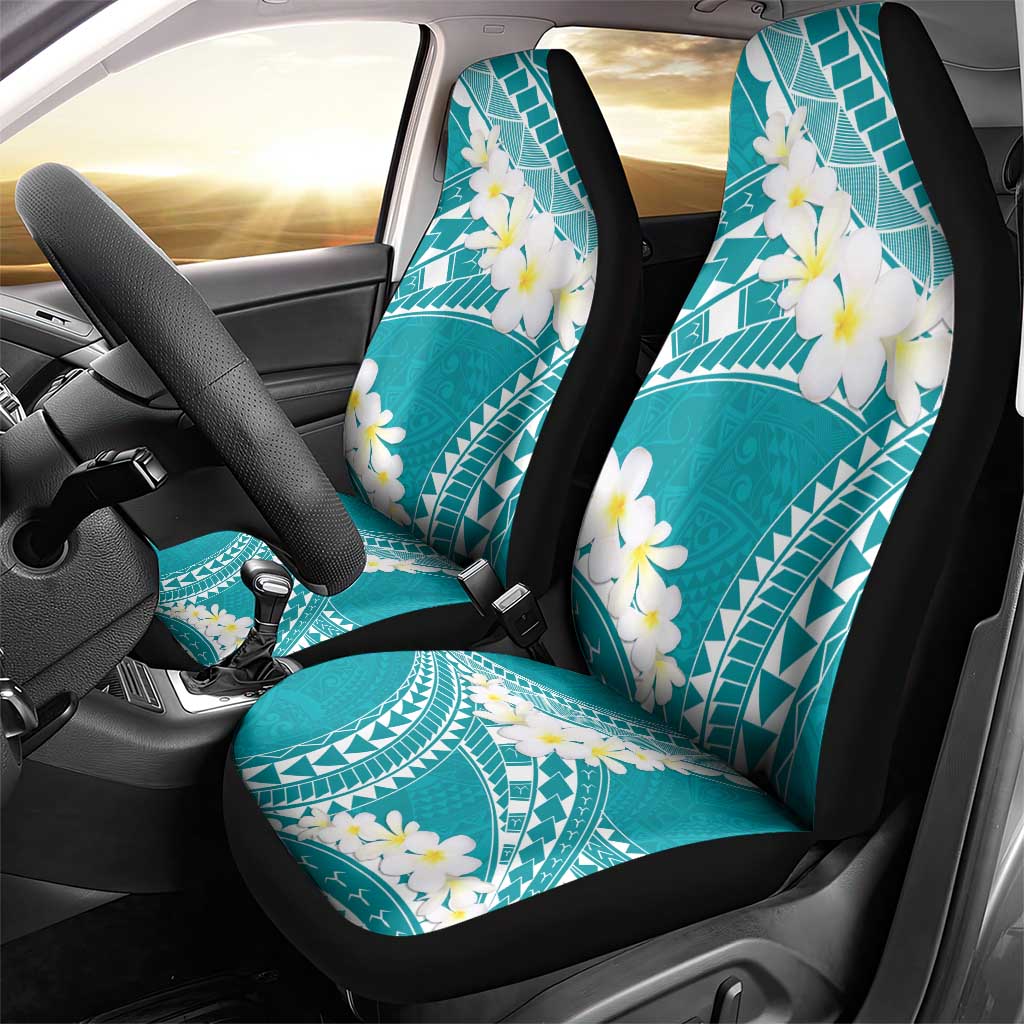 Polynesian Vintage Floral Car Seat Cover Teal Motifs LT7 - Polynesian Pride