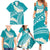 Polynesian Vintage Floral Family Matching Summer Maxi Dress and Hawaiian Shirt Teal Motifs - Polynesian Pride