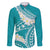 Polynesian Vintage Floral Family Matching Summer Maxi Dress and Hawaiian Shirt Teal Motifs - Polynesian Pride