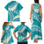 Polynesian Vintage Floral Family Matching Tank Maxi Dress and Hawaiian Shirt Teal Motifs - Polynesian Pride
