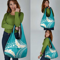 Polynesian Vintage Floral Grocery Bag Teal Motifs - Polynesian Pride