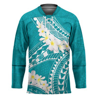 Polynesian Vintage Floral Hockey Jersey Teal Motifs LT7 Unisex Teal - Polynesian Pride