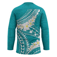 Polynesian Vintage Floral Hockey Jersey Teal Motifs LT7 - Polynesian Pride
