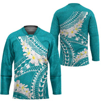 Polynesian Vintage Floral Hockey Jersey Teal Motifs LT7 - Polynesian Pride
