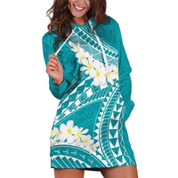 Polynesian Vintage Floral Hoodie Dress Teal Motifs LT7 Teal - Polynesian Pride