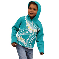 Polynesian Vintage Floral Kid Hoodie Teal Motifs - Polynesian Pride