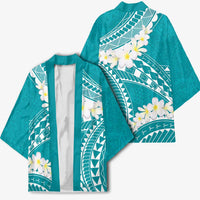 Polynesian Vintage Floral Kimono Teal Motifs - Polynesian Pride