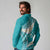 Polynesian Vintage Floral Long Sleeve Polo Shirt Teal Motifs - Polynesian Pride