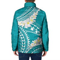 Polynesian Vintage Floral Padded Jacket Teal Motifs - Polynesian Pride