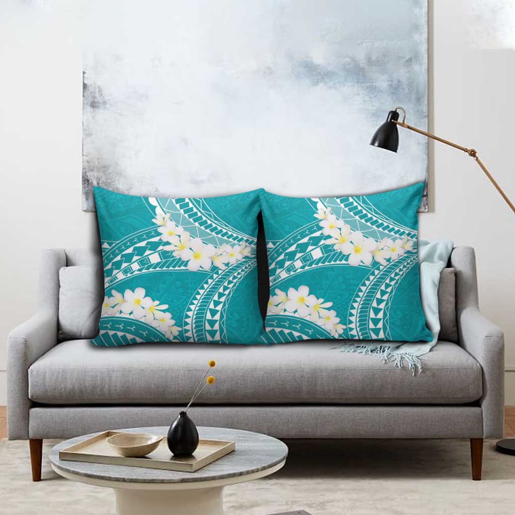 Polynesian Vintage Floral Pillow Cover Teal Motifs LT7 - Polynesian Pride