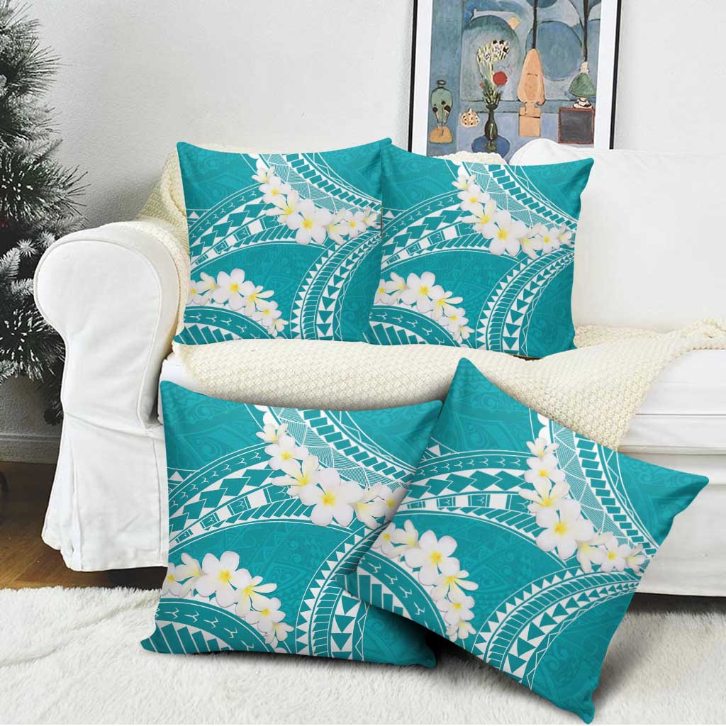 Polynesian Vintage Floral Pillow Cover Teal Motifs LT7 - Polynesian Pride
