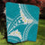 Polynesian Vintage Floral Quilt Teal Motifs - Polynesian Pride