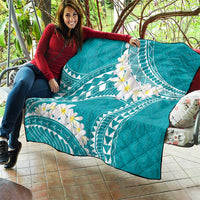 Polynesian Vintage Floral Quilt Teal Motifs - Polynesian Pride