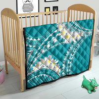 Polynesian Vintage Floral Quilt Teal Motifs - Polynesian Pride