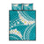 Polynesian Vintage Floral Quilt Bed Set Teal Motifs - Polynesian Pride