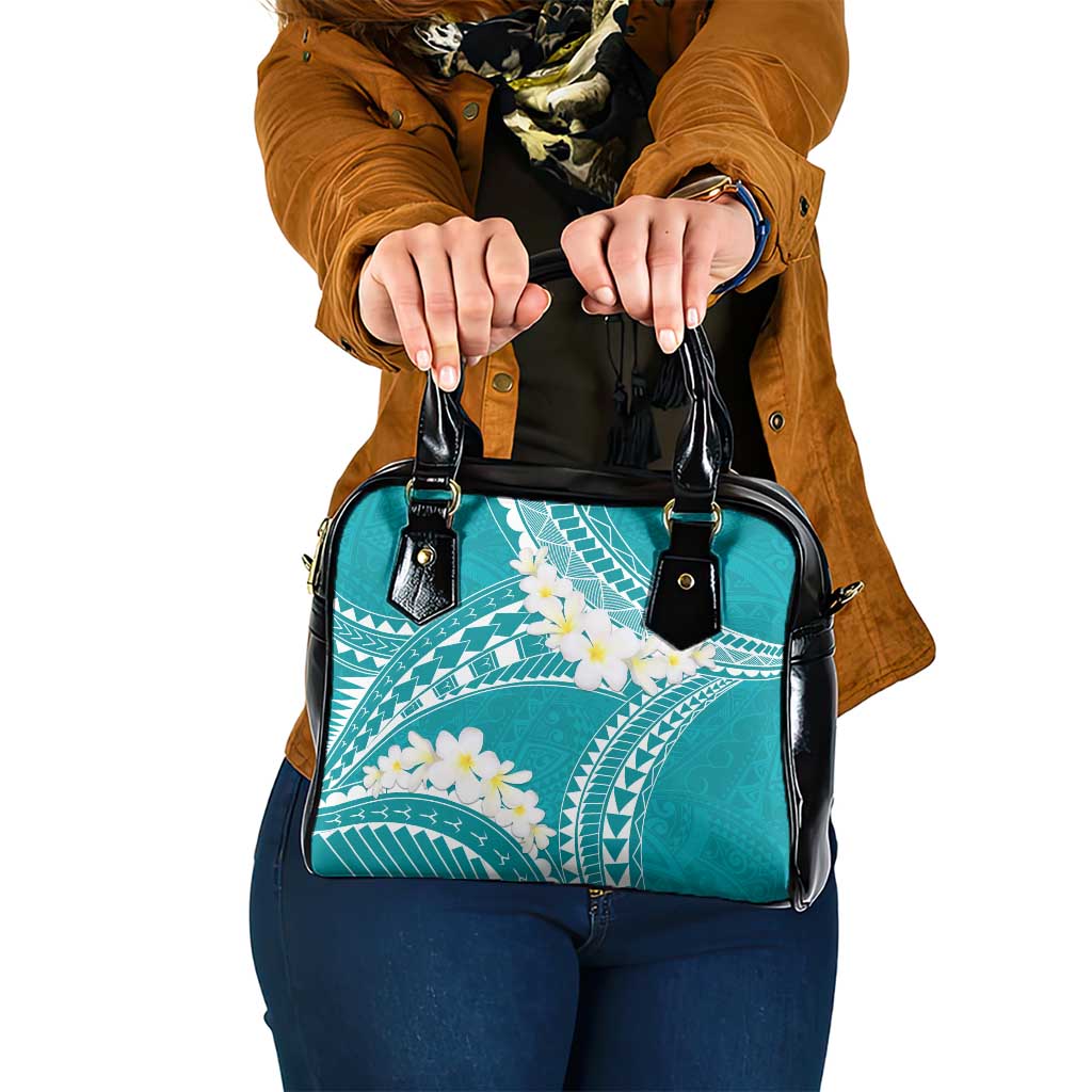 Polynesian Vintage Floral Shoulder Handbag Teal Motifs LT7 One Size Teal - Polynesian Pride