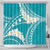 Polynesian Vintage Floral Shower Curtain Teal Motifs - Polynesian Pride