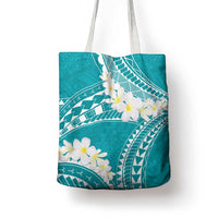 Polynesian Vintage Floral Tote Bag Teal Motifs - Polynesian Pride