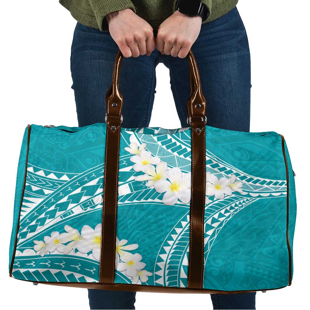 Polynesian Vintage Floral Travel Bag Teal Motifs LT7 Teal - Polynesian Pride