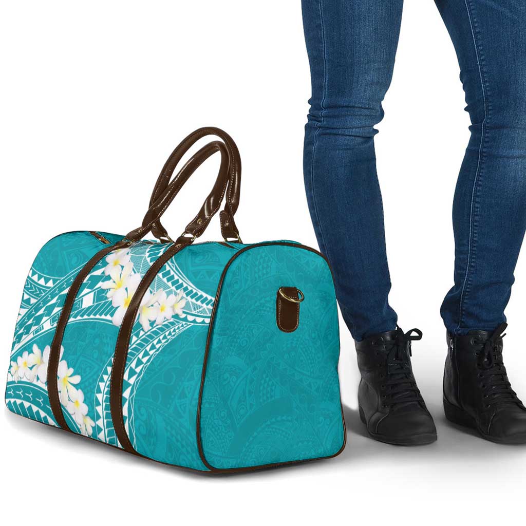 Polynesian Vintage Floral Travel Bag Teal Motifs - Polynesian Pride