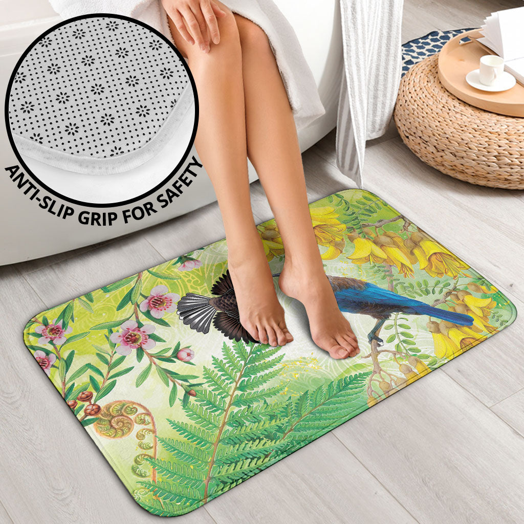 New Zealand Maori Mahuru Bathroom Set Tui With Pikawakawa Spring Colors LT7 - Polynesian Pride