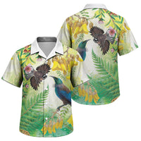 New Zealand Maori Mahuru Family Matching Off The Shoulder Long Sleeve Dress and Hawaiian Shirt Tui With Pikawakawa Spring Colors LT7 Son's Shirt Multicolor - Polynesian Pride
