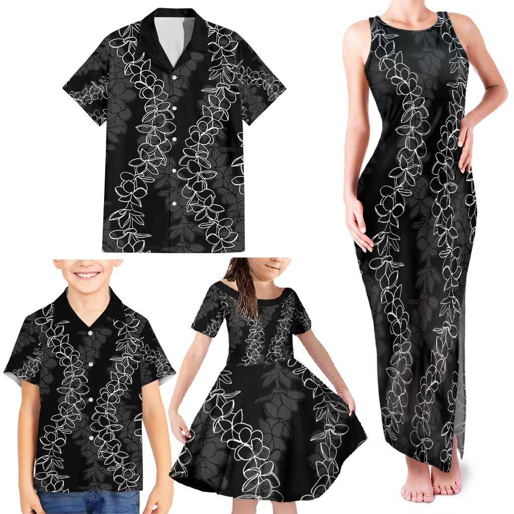 Hawaii Plumeria Lei Family Matching Tank Maxi Dress and Hawaiian Shirt Aloha Festive Vibe
