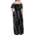 Hawaii Plumeria Lei Off Shoulder Maxi Dress Aloha Festive Vibe