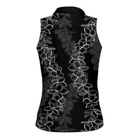 Hawaii Plumeria Lei Women Sleeveless Polo Shirt Aloha Festive Vibe