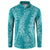 Hawaii Plumeria Lei Button Sweatshirt Aloha Festive Vibe - Teal